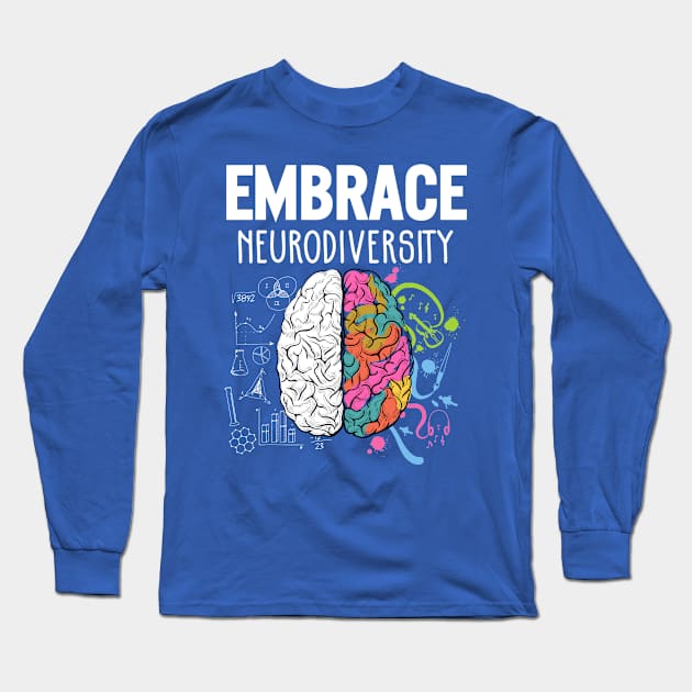 Embrace Neurodiversity 2 Long Sleeve T-Shirt by equatorial porkchop